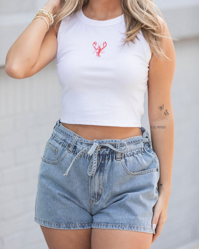 Lobster Graphic Top - White