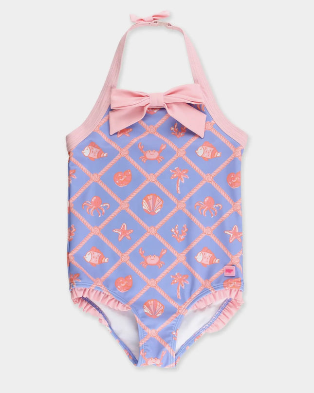 RB- Tropical Halter One Piece Swimsuit