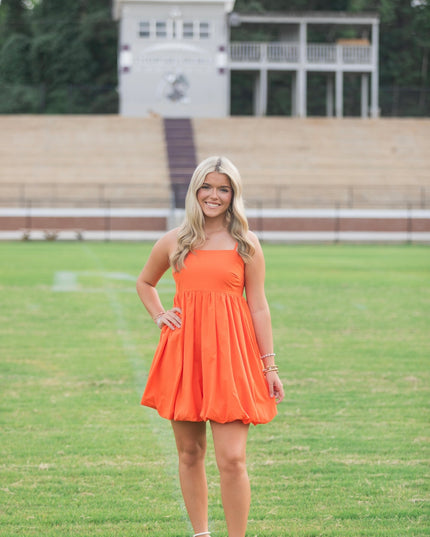 The Sadee Bubble Dress - Orange