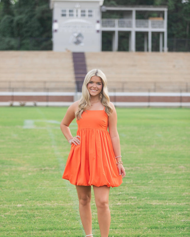 The Sadee Bubble Dress - Orange