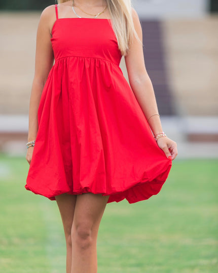 The Sadee Bubble Dress - Red