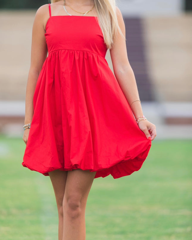 The Sadee Bubble Dress - Red