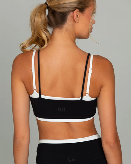 Gold Hinge Double layer Stryde Form Sports Bra - Black