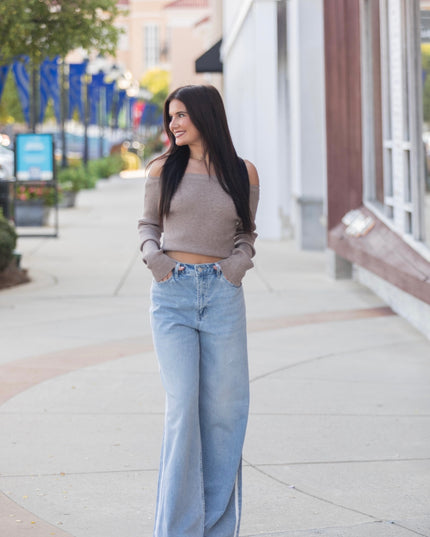 The Willow Off-Shoulder Top - Latte