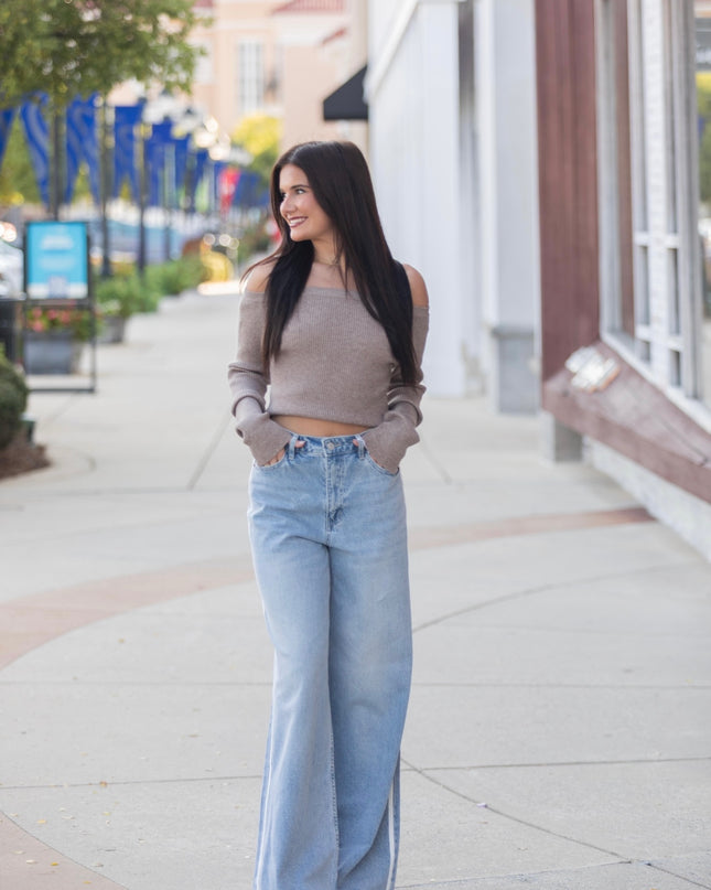 The Willow Off-Shoulder Top - Latte