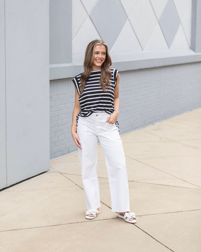 City Stripe Top - Black/White