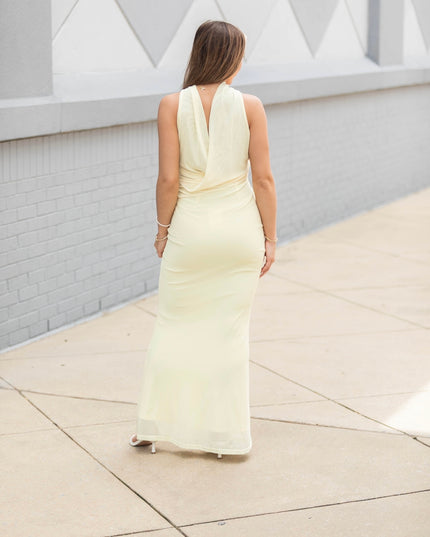 Statement Shine Strapless Midi Dress - Butter