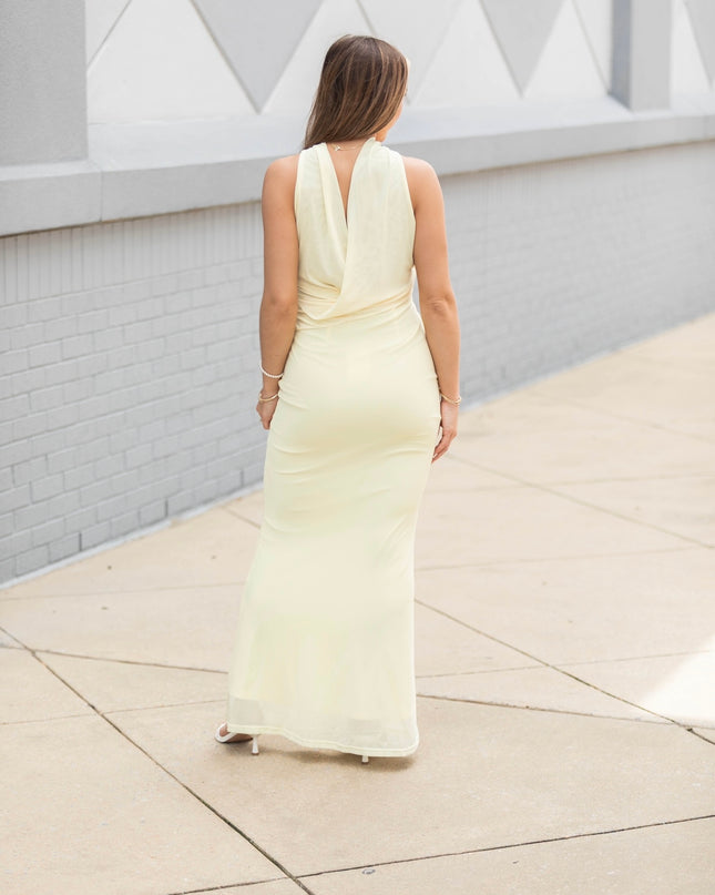 Statement Shine Strapless Midi Dress - Butter