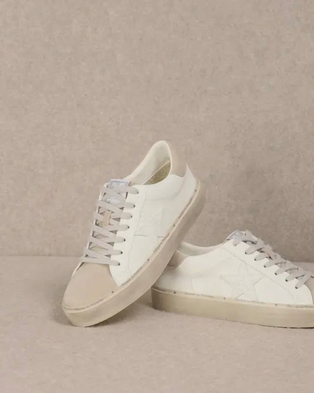 The Reba Sneaker - White Beige