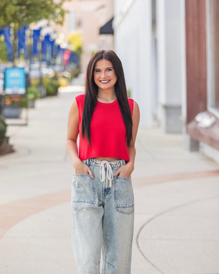 Ribbon Rogue Top - Red
