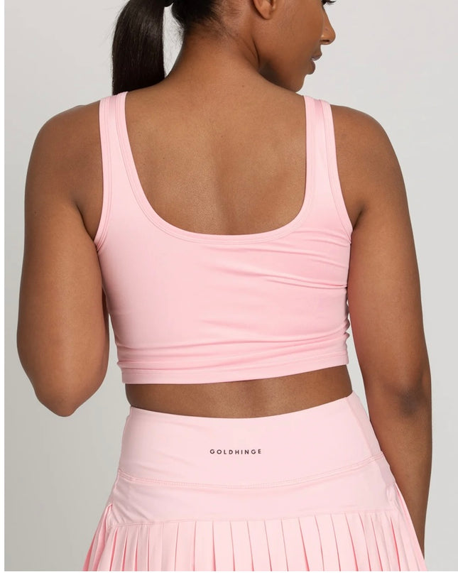 Gold Hinge - Baby Pink Lined Crop Bra Top