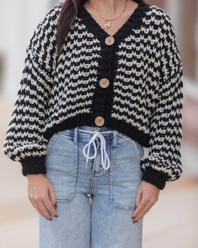 Wool & Whisper Cardigan - Black/Multi