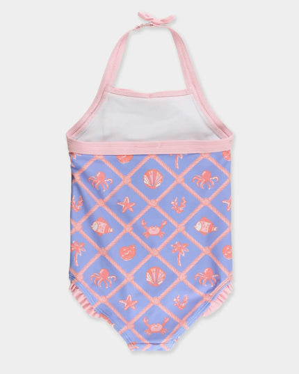 RB- Tropical Halter One Piece Swimsuit
