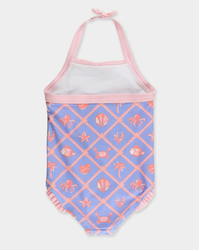 RB- Tropical Halter One Piece Swimsuit