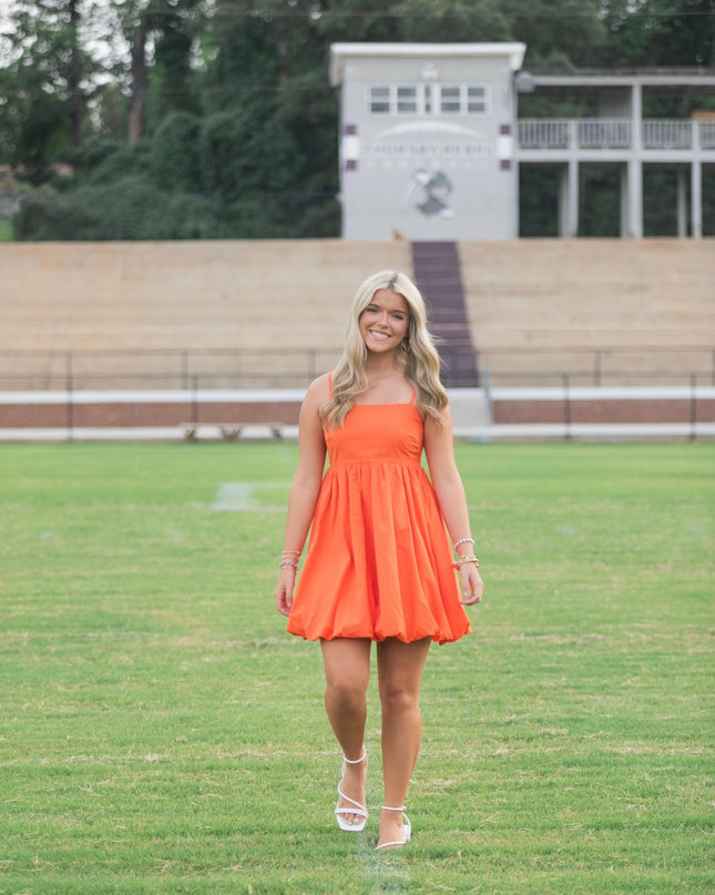 The Sadee Bubble Dress - Orange
