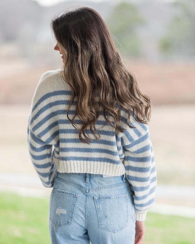 Sunday Stripe Sweater - Blue/Cream