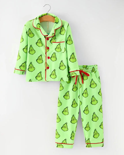 Boys Grinch Pajama Set - Green