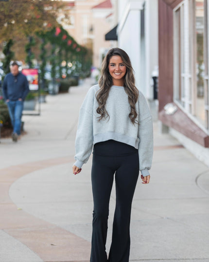 Cozy Fleece Oversized Crewneck - Grey