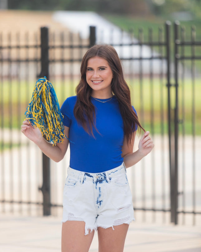 Short Sleeve Bodysuit - Blue