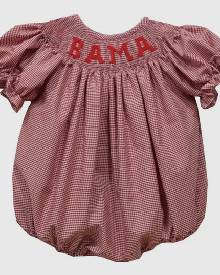 Alabama Smocked Gingham Bubble