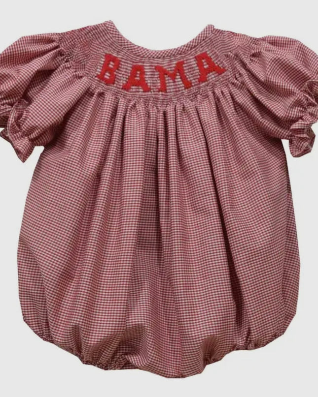 Alabama Smocked Gingham Bubble