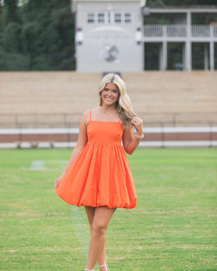 The Sadee Bubble Dress - Orange