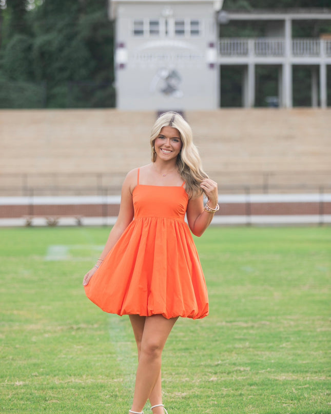 The Sadee Bubble Dress - Orange