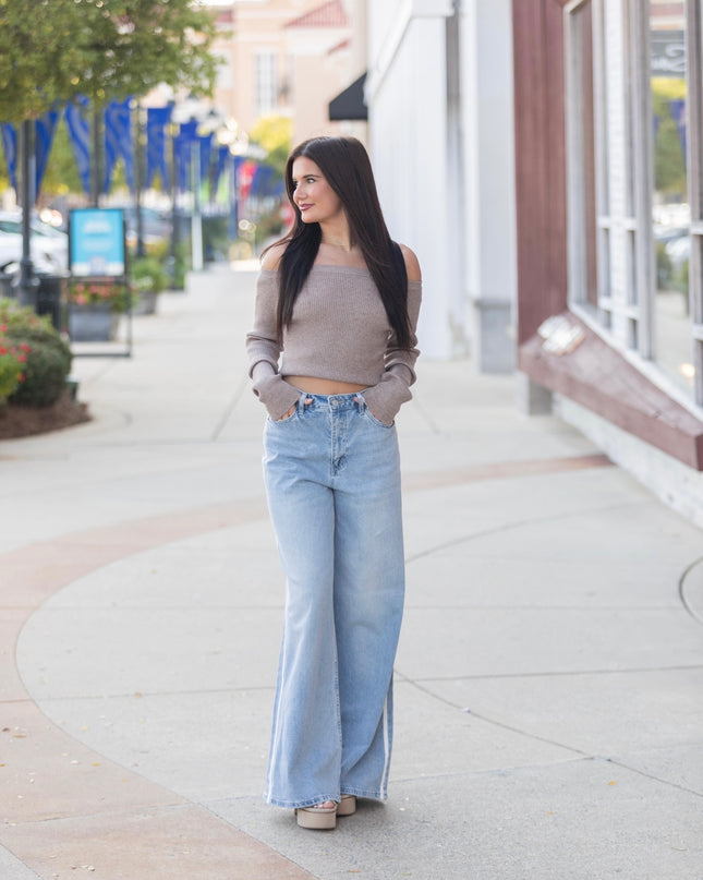 The Willow Off-Shoulder Top - Latte