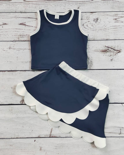 Girls Active Scallop Set - Navy