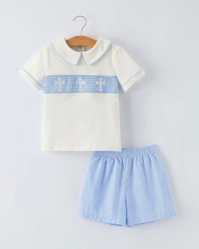 Smocked Boys Set - Blue