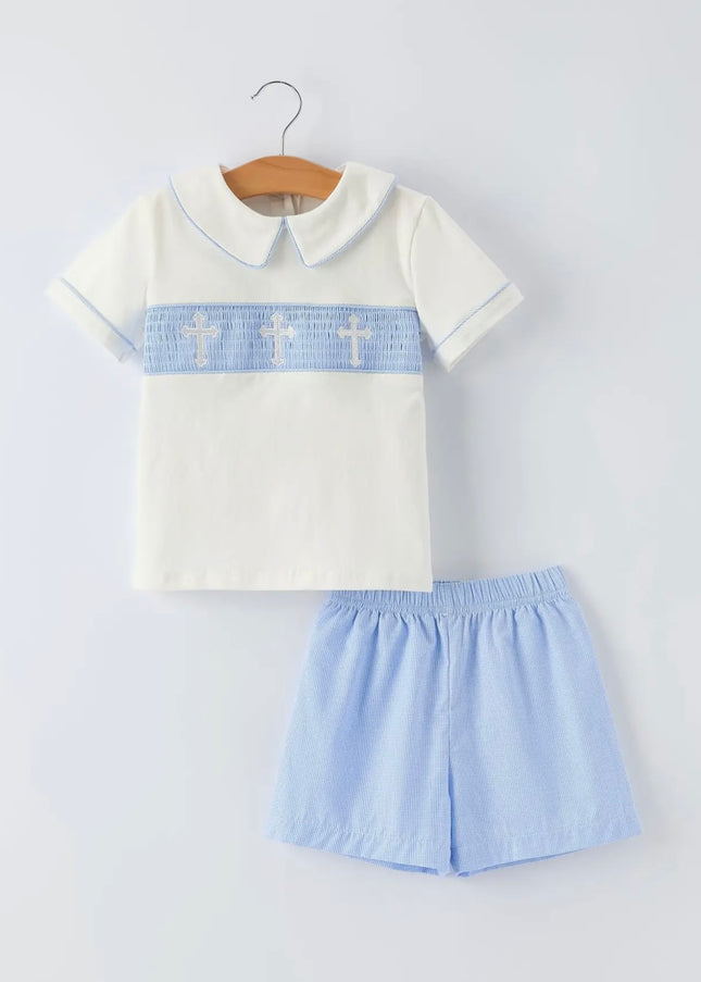 Smocked Boys Set - Blue