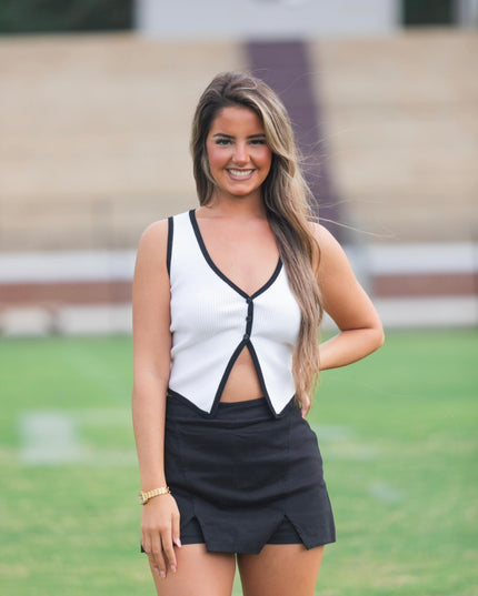 The Brandi Top - Black/White
