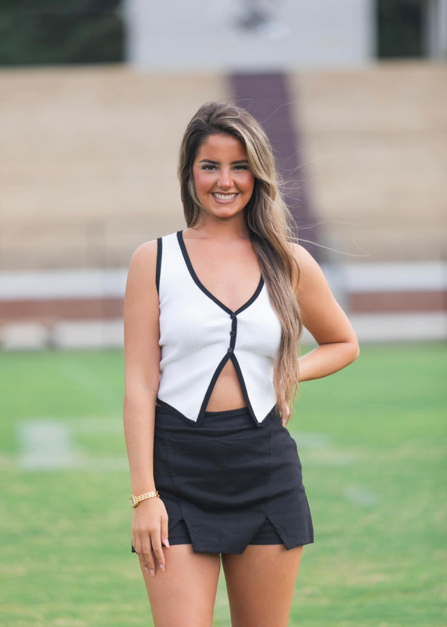 The Brandi Top - Black/White