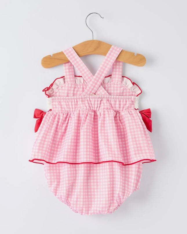 Girls 4th of July Romper - Pink