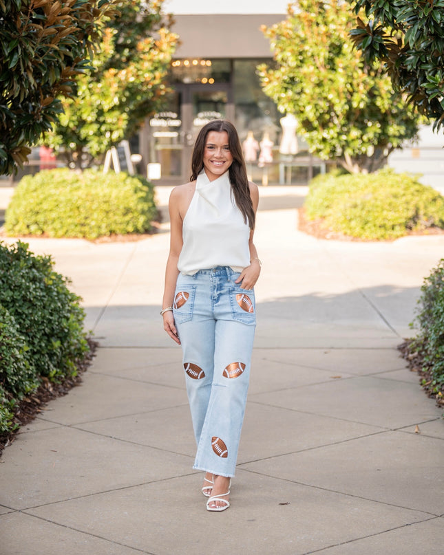 Game Day Sequin Jeans - Denim
