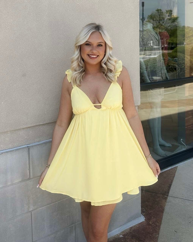 BabyDoll Mini Dress - Yellow