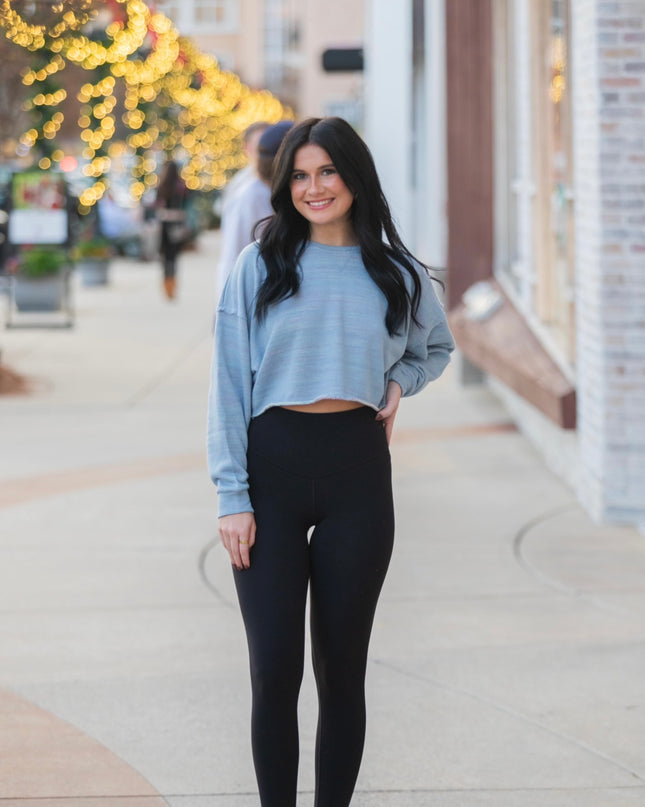Blue Crush Crop Top - Dusty Blue