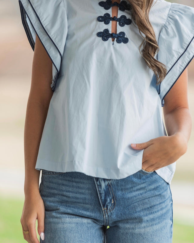 Baby Blue Bliss Top - Blue/Navy