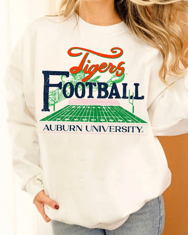 Auburn Tigers Football Sweatshirt - White