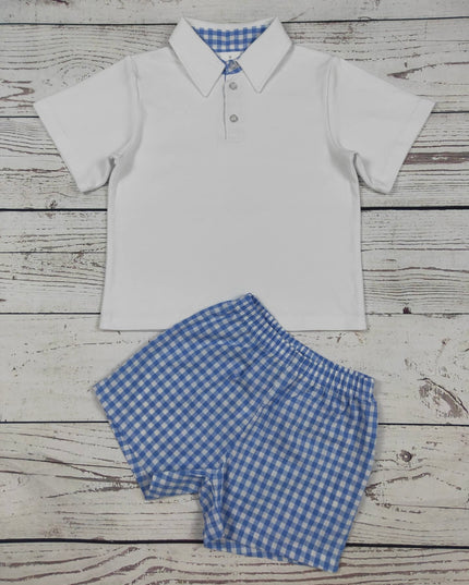 Boys Gingham Top & Shorts Set