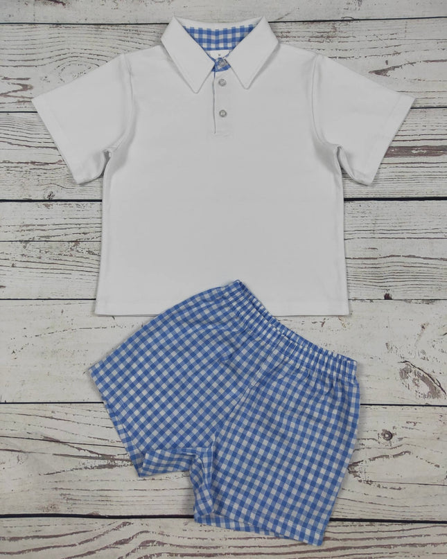Boys Gingham Top & Shorts Set