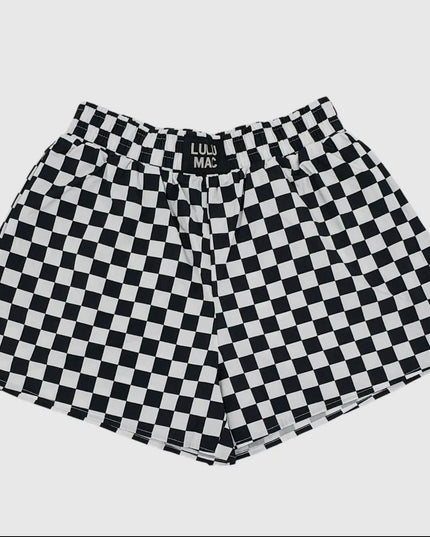 Lulu Mac Checkered Boxer - White/Black