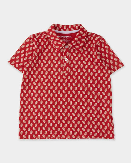 RB Kids Football Polo - Red