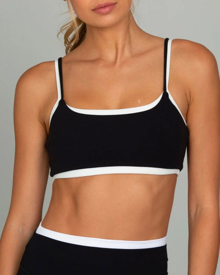 Gold Hinge Double layer Stryde Form Sports Bra - Black