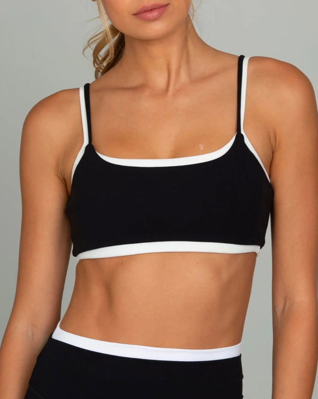 Gold Hinge Double layer Stryde Form Sports Bra - Black