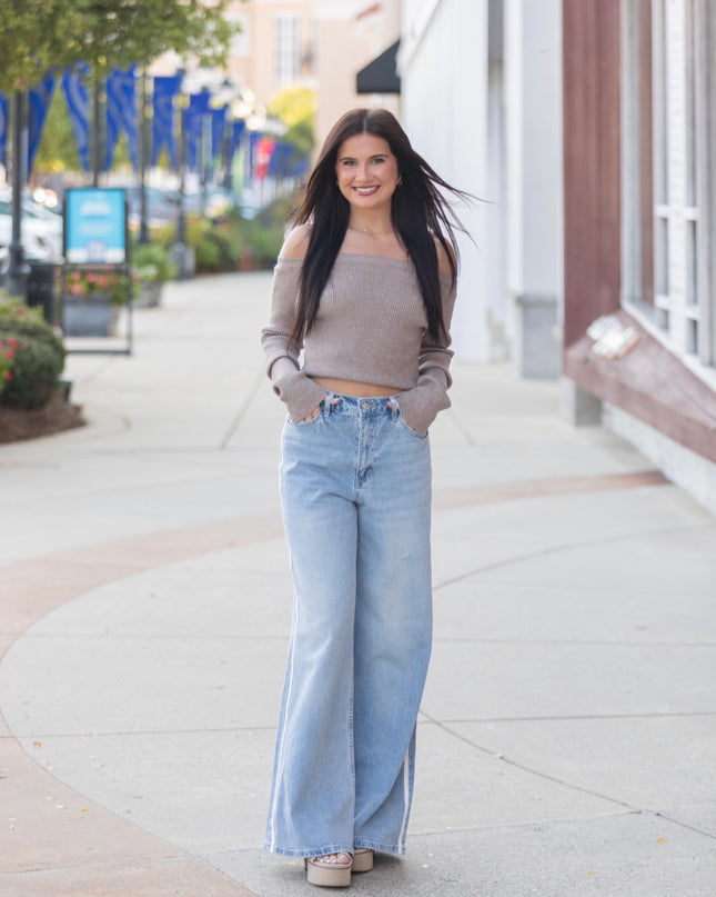 The Willow Off-Shoulder Top - Latte