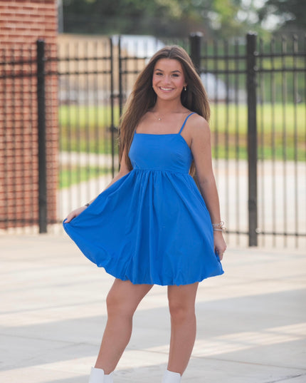 The Sadee Bubble Dress - Blue