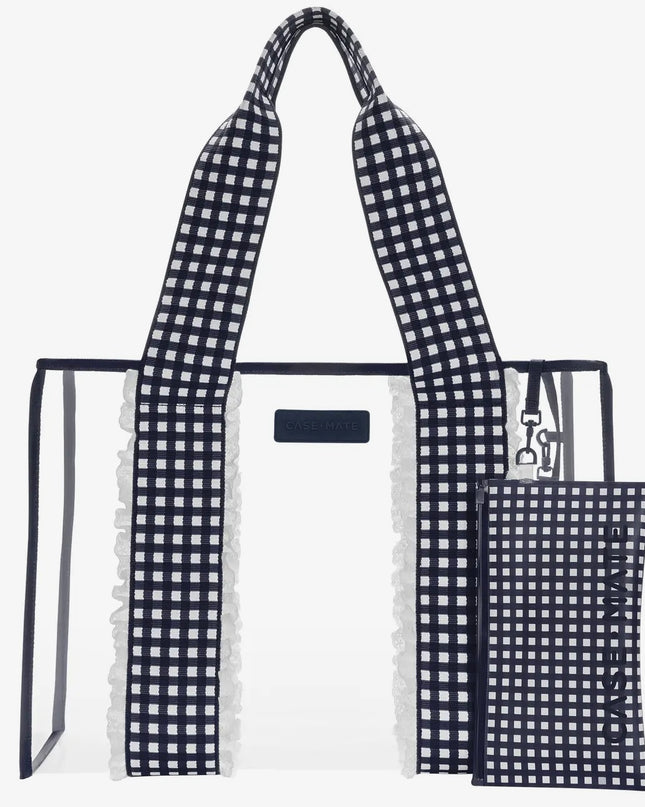 Case Mate Navy Gingham Tote Bag