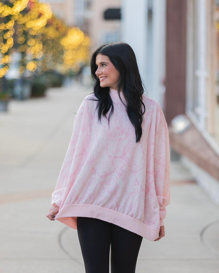 Camouflage Oversized Sweatshirt - Pink