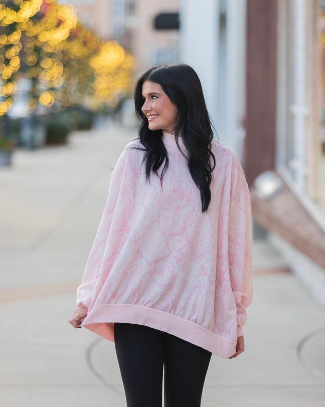 Camouflage Oversized Sweatshirt - Pink